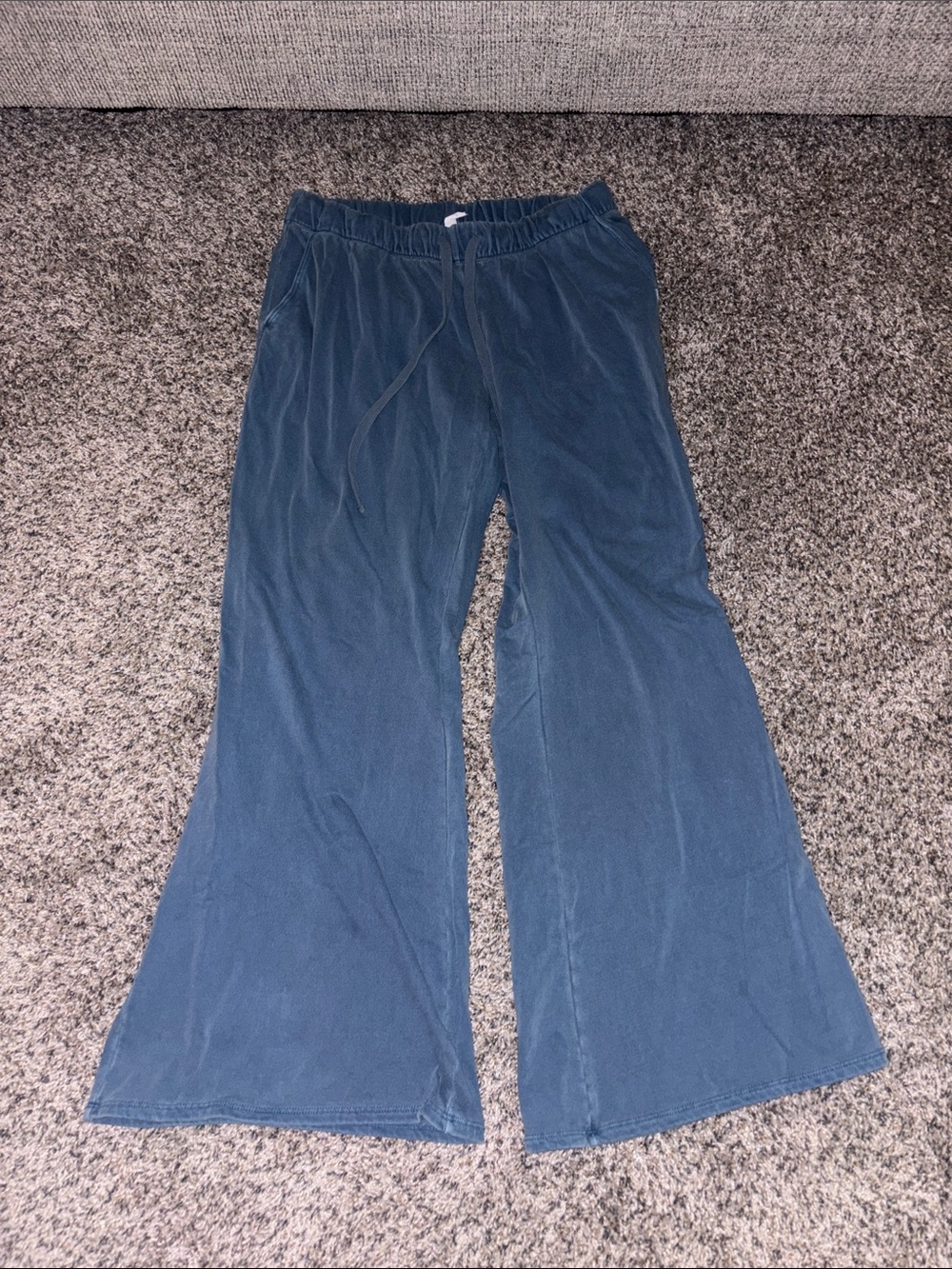 Urban Outfitters Navy Blue Boot‑Cut Pull‑On Pants